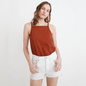 Madewell Relaxed Denim Shorts in white tile